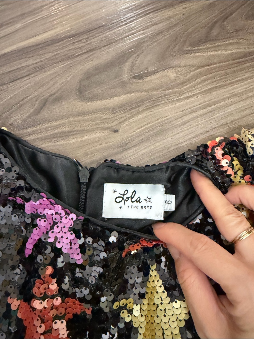 Lola + The Boys girl sz 6 black sequin start party dress - Picture 4 of 9